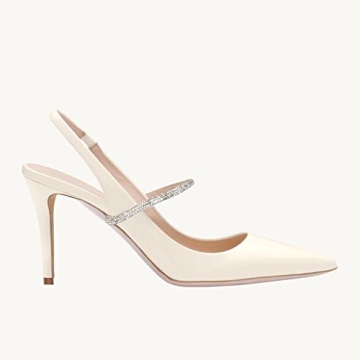 Elegant Coziavenue Women's Slingback Pumps with Rhinestones