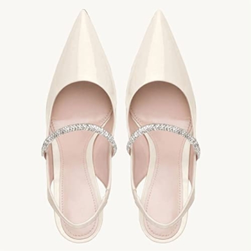 Elegant Coziavenue Women's Slingback Pumps with Rhinestones