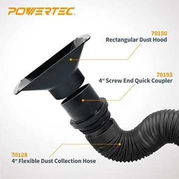 POWERTEC 70207 Dust Collection Hose Kit for Woodworking