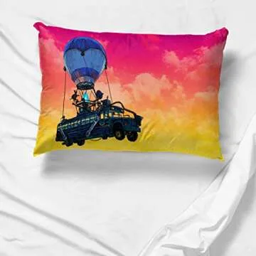 Jay Franco Fortnite Bus Loading Screen 1 Single Reversible Pillowcase - Double-Sided Super Soft Bedding