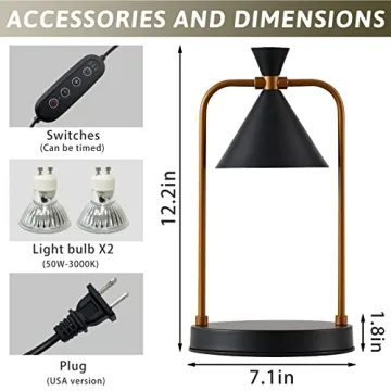 Dimmable Candle Warmer Lamp with Timer Safe Home Decor