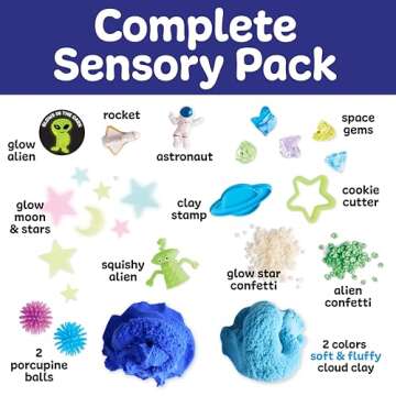 Creativity for Kids Sensory Pack: Outer Space - Toddler Activities and Sensory Bin Filler, Space Toys and Gifts for Kids, Sensory Toys for Toddlers 3-4+