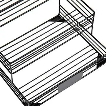 Mind Reader Coffee Syrup Station, Coffee Bar Accessories, Countertop Organizer, Kitchen, Metal, 14"L x 12"W x 15.5"H, Black