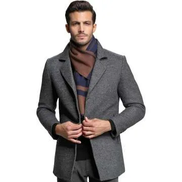 RIONA Men's Warm Wool Knitted Scarf for Winter