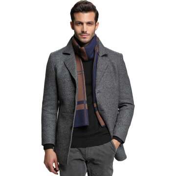 RIONA Men's Warm Wool Knitted Scarf for Winter