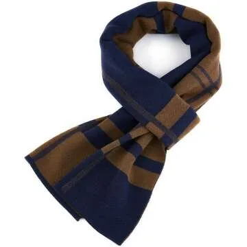 RIONA Men's Warm Wool Knitted Scarf for Winter