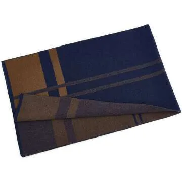 RIONA Men's Warm Wool Knitted Scarf for Winter