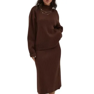 CHYRII Women's Cozy Sweater Skirt Outfits Winter Fashion