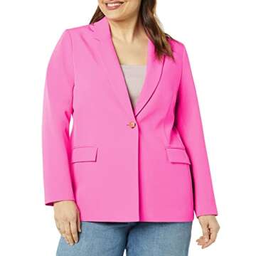 The Drop Women's Blake Long Blazer in Rose Pink
