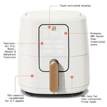 Quart Touchscreen Air Fryer, White Icing by Drew Barrymore