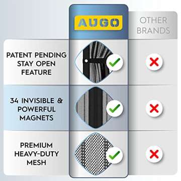 AUGO Magnetic Screen Door - Hands-Free Screen for Bugs
