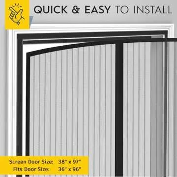 AUGO Magnetic Screen Door - Hands-Free Screen for Bugs