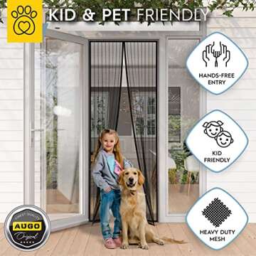 AUGO Magnetic Screen Door - Hands-Free Screen for Bugs