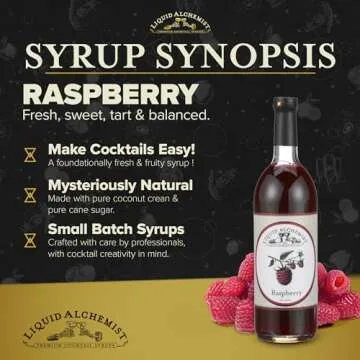 Liquid Alchemist Raspberry Syrup for Drinks - Real Ingredients Make the Perfect Summer Cocktail or M...