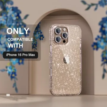 Cute Glitter Case for iPhone 16 Pro Max with Protectors