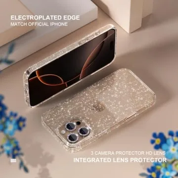 Cute Glitter Case for iPhone 16 Pro Max with Protectors