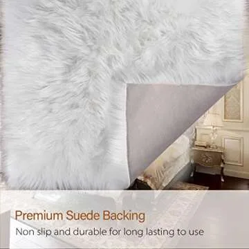 LOCHAS Faux Fur Rug - Soft, Washable, 3x5 Feet