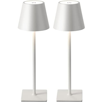 KDG 2 Pack Cordless Table Lamp, Portable LED Desk Lamp, 5000mAh Battery Operated, 3 Color Stepless D...