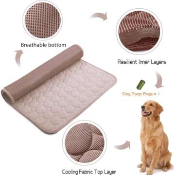 MICROCOSMOS Summer Cooling Mat & Sleeping Pad- Water Absorption Top, Materials Safe, Easy Carry, EZ ...