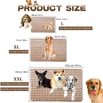 MICROCOSMOS Summer Cooling Mat & Sleeping Pad- Water Absorption Top, Materials Safe, Easy Carry, EZ Clean. Keep Cooling for Pets, Kids and Adults.(Brown, 59" x 40")