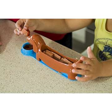Evriholder, Hot Dog Holder and Slicer Snacks, Fun Lunches for Kids, Colors May Vary-Blue or Green