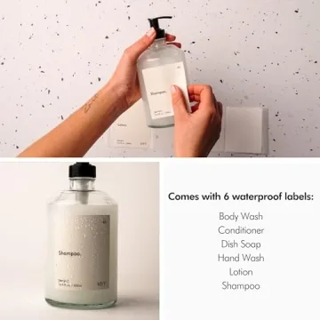 KIVY Elegant Glass Soap Dispenser Set with Labels