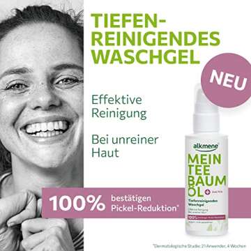 Alkmene Tea Tree Oil Facial Wash Imported from Germany Vegan Paraben Free Detoxifying Face Cleanser ...