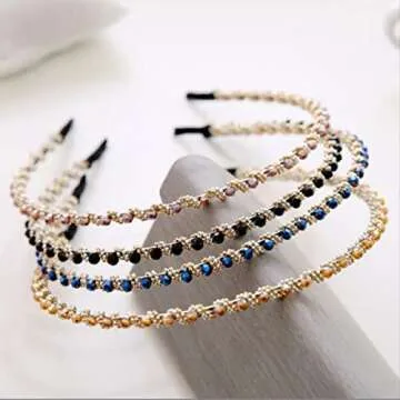 KIMUWHI Bling Rhinestone Headbands - 5pcs Set for Women