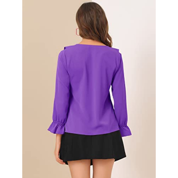 Allegra K Ruffle Blouse for Work Casual Elegant Top