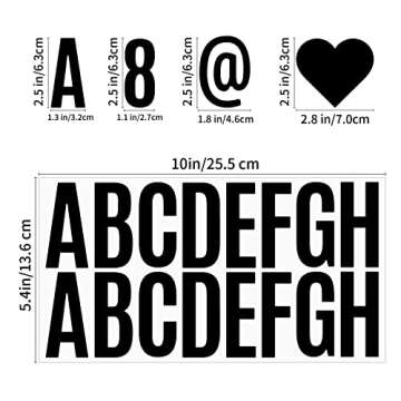 Bemeol 500 Pieces 30 Sheets Large Letter Stickers 2.5 Inch Alphabet Letter Stickers Self Adhesive Letters for Bulletin Board Mailbox Door Classroom Home Decor