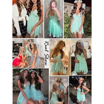 Avidlove Women Lingerie Babydoll Lace Nightdress - Apple Green Chemise