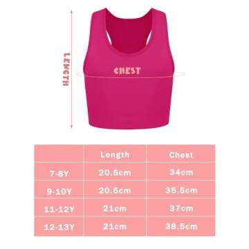 Geyoga 6 Pieces Girls Dance Tank Top Racerback Crop Top Sleeveless Dance Outfit for Ballet Hip hop Athletic wear(7-8 Year,Stylish Color)