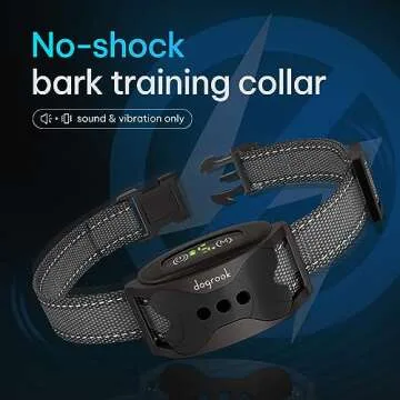DogRook Rechargeable Dog Bark Collar - No Shock Training Collar - Beep & Vibration - Suitable for Al...