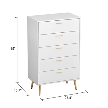 Homsee Modern Dresser Storage Chest with 5 Drawers