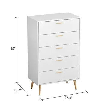 Homsee Modern Dresser Storage Chest with 5 Drawers