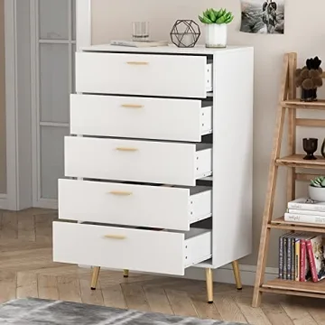 Homsee Modern Dresser Storage Chest with 5 Drawers