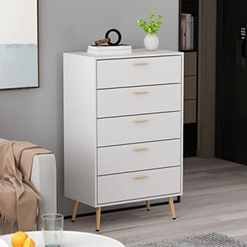 Homsee Modern Dresser Storage Chest with 5 Drawers