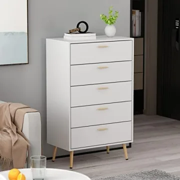 Homsee Modern Dresser Storage Chest with 5 Drawers