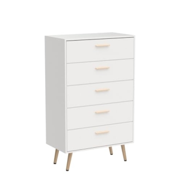 Homsee Modern Dresser Storage Chest with 5 Drawers