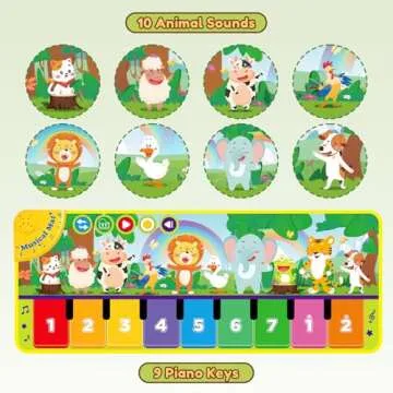 WEARXI Musical Play Mat for Toddlers Age 1-3 Interactive Fun