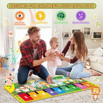 WEARXI Toys for 1 Year Old Girl Gifts Birthday Gifts for 2 Year Old Girls Boys Musical Mats, Baby Girl Toys, Crawling Toys, Piano Play Mat for Baby Interactive Musical Toys for Toddlers 1-3
