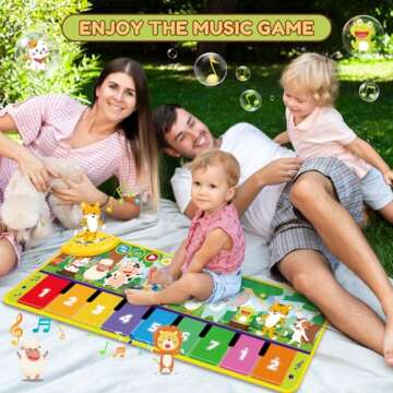 WEARXI Toys for 1 Year Old Girl Gifts Birthday Gifts for 2 Year Old Girls Boys Musical Mats, Baby Girl Toys, Crawling Toys, Piano Play Mat for Baby Interactive Musical Toys for Toddlers 1-3