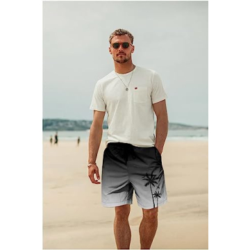 Quick-Dry Hawaiian Swim Trunks for Men