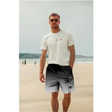 Quick-Dry Hawaiian Swim Trunks for Men
