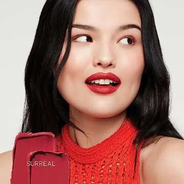 Saie Lip Blur Soft Matte Lipstick - Long Lasting Lipstick with Hydrating, Buildable Coverage - Enriched with Hyaluronic Acid + Softening Jojoba to Nourish Lips - Surreal (0.07 oz)