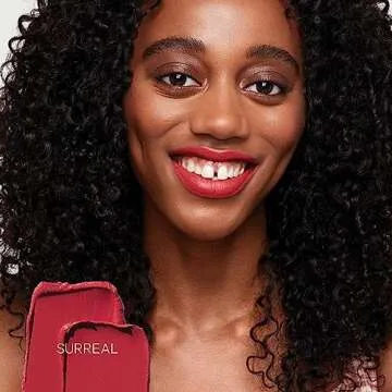 Saie Lip Blur Soft Matte Lipstick - Long Lasting Lipstick with Hydrating, Buildable Coverage - Enriched with Hyaluronic Acid + Softening Jojoba to Nourish Lips - Surreal (0.07 oz)