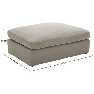 Stone & Beam Faraday Down-Filled Ottoman 47" Wide Light Grey