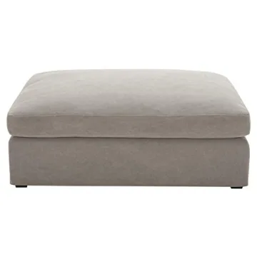 Stone & Beam Faraday Down-Filled Ottoman 47" Wide Light Grey