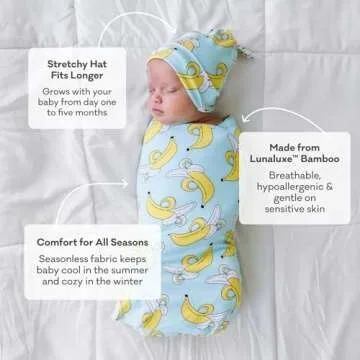 Soft Little Sleepies Newborn Swaddle + Hat Set