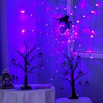 PABIPABI Halloween Spider Web Lights 4FT LED Outdoor Decor